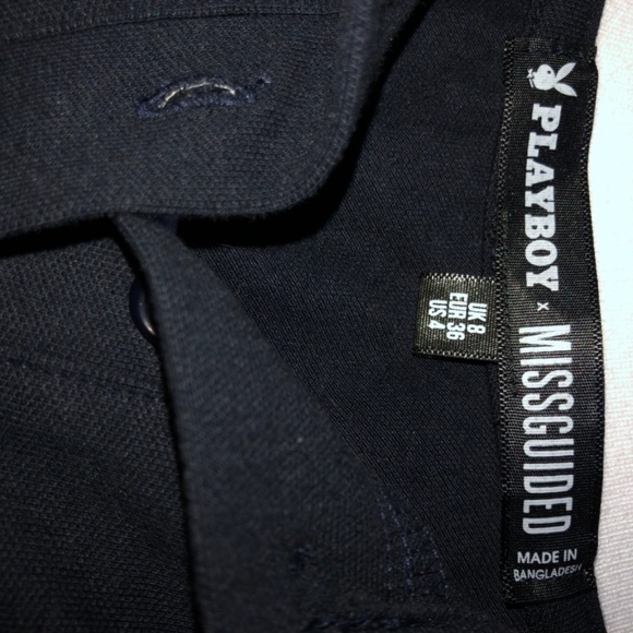 Playboy x Missguided Navy Varsity Polo Crop Top - Picture 6 of 6